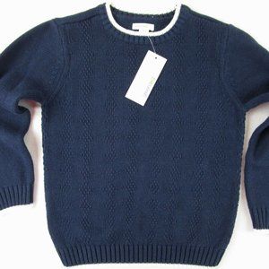 NWT Greendog Boy's 100% Cotton LS Navy Crewneck Knit Sweater, 5, $30